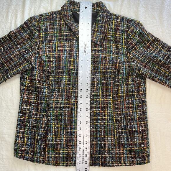 Christopher & Banks large multi-color woven wool blend jacket with pockets - Picture 10 of 11